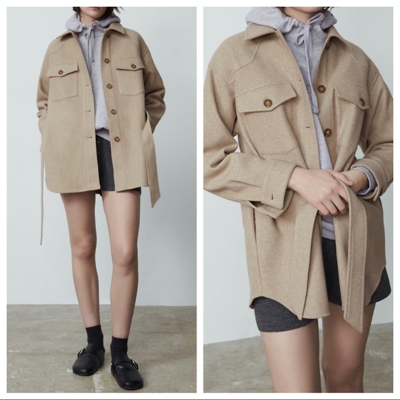 ZARA | Belted Overshirt - Picture 2 of 9